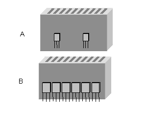 放熱器とパワートランジスタの外観